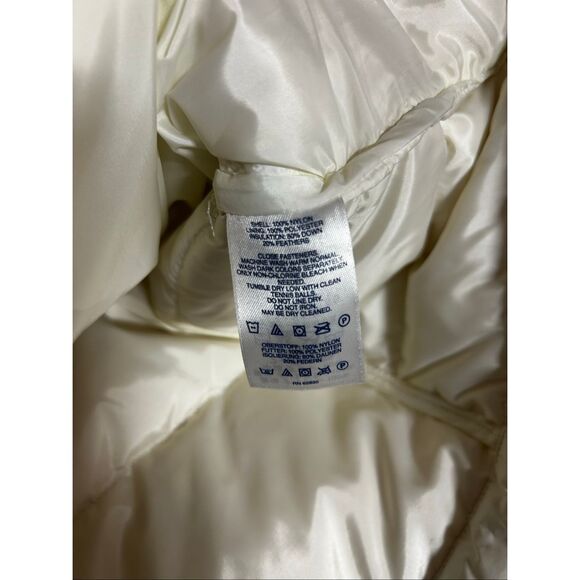 Lands' End Cream Puffer Vest Down Blend Extra Large (XL) - Picture 3 of 4